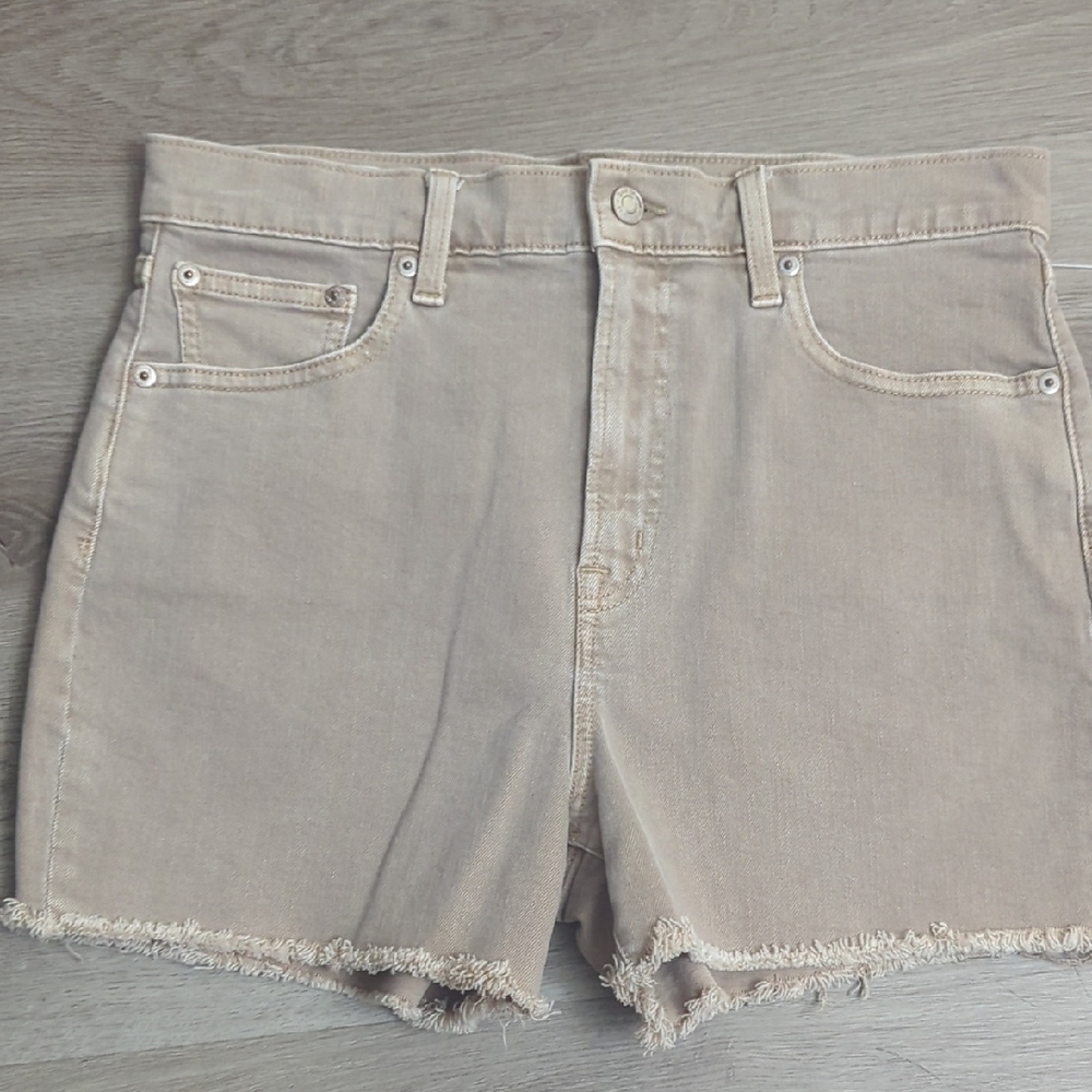 GAP Tan Jean Shorts with Frayed Hem
